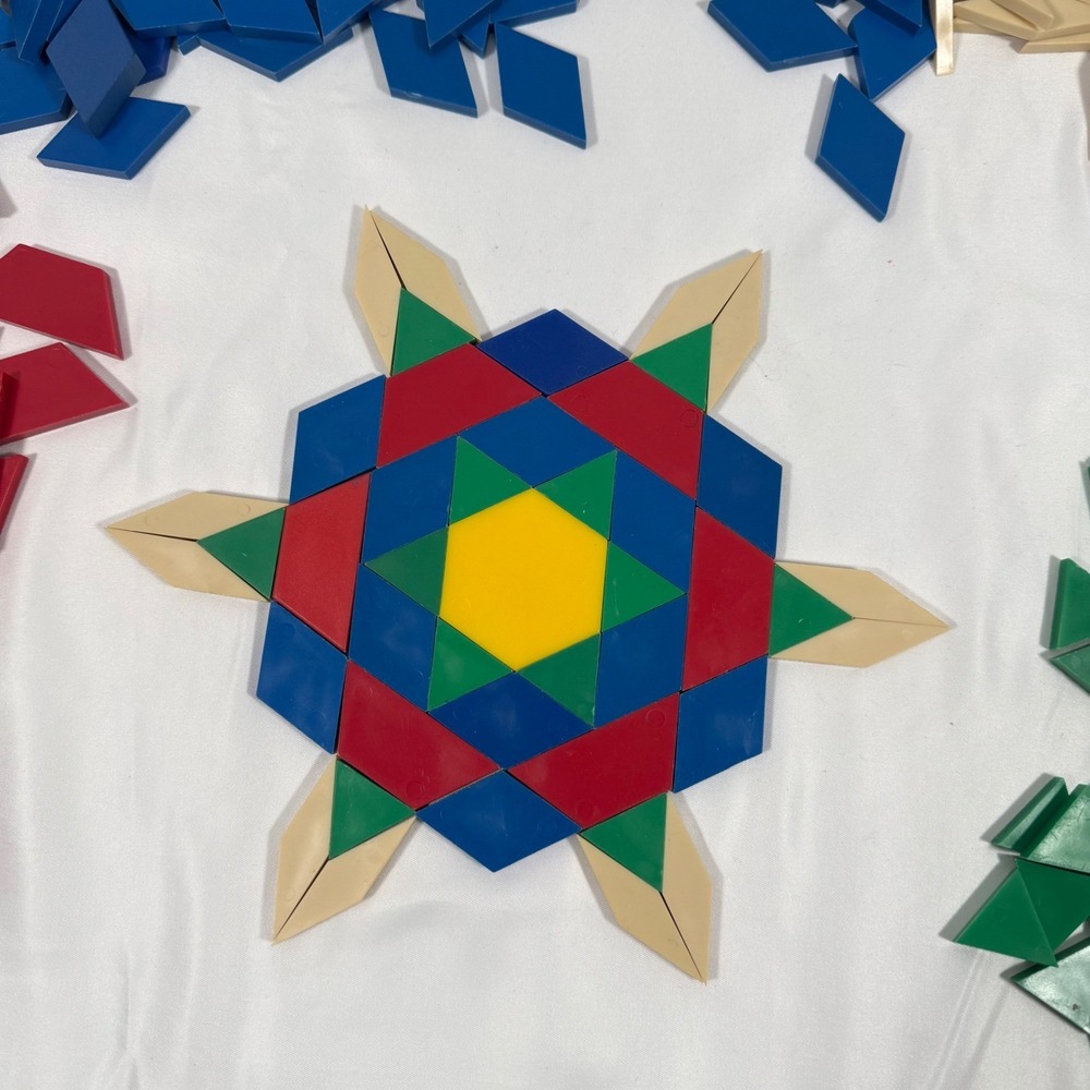 405 Geometric Pattern Blocks Multicolor Shapes Tangram Classroom For Math
